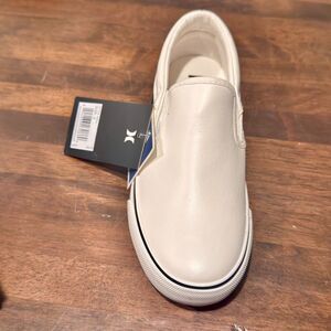 Hurley Kenji White Slip-On Sneakers Youth | Casual Skate Streetwear Shoes 4